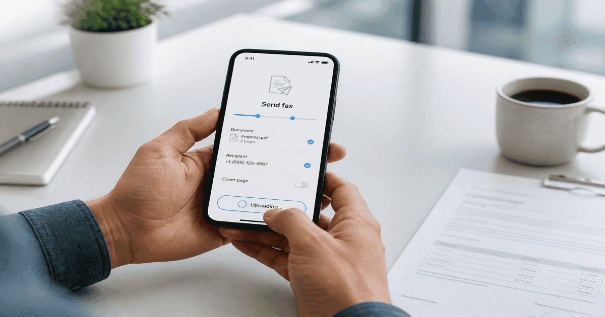 Sending a fax from a smartphone browser without installing a fax app