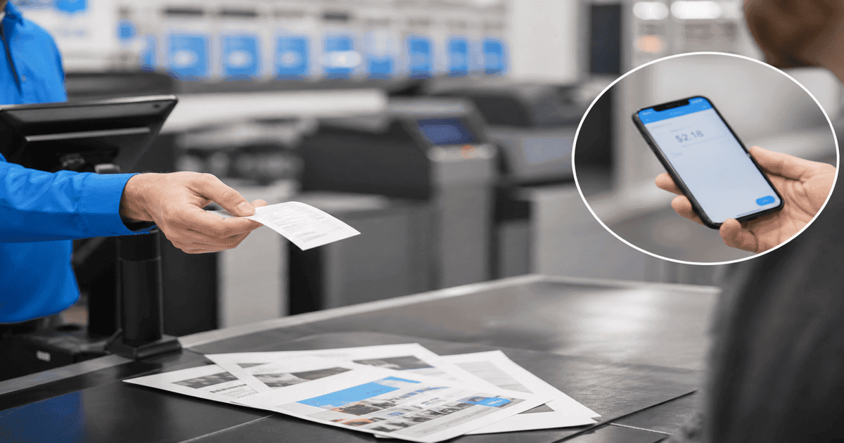 Comparing in-store fax pricing with sending a PDF online